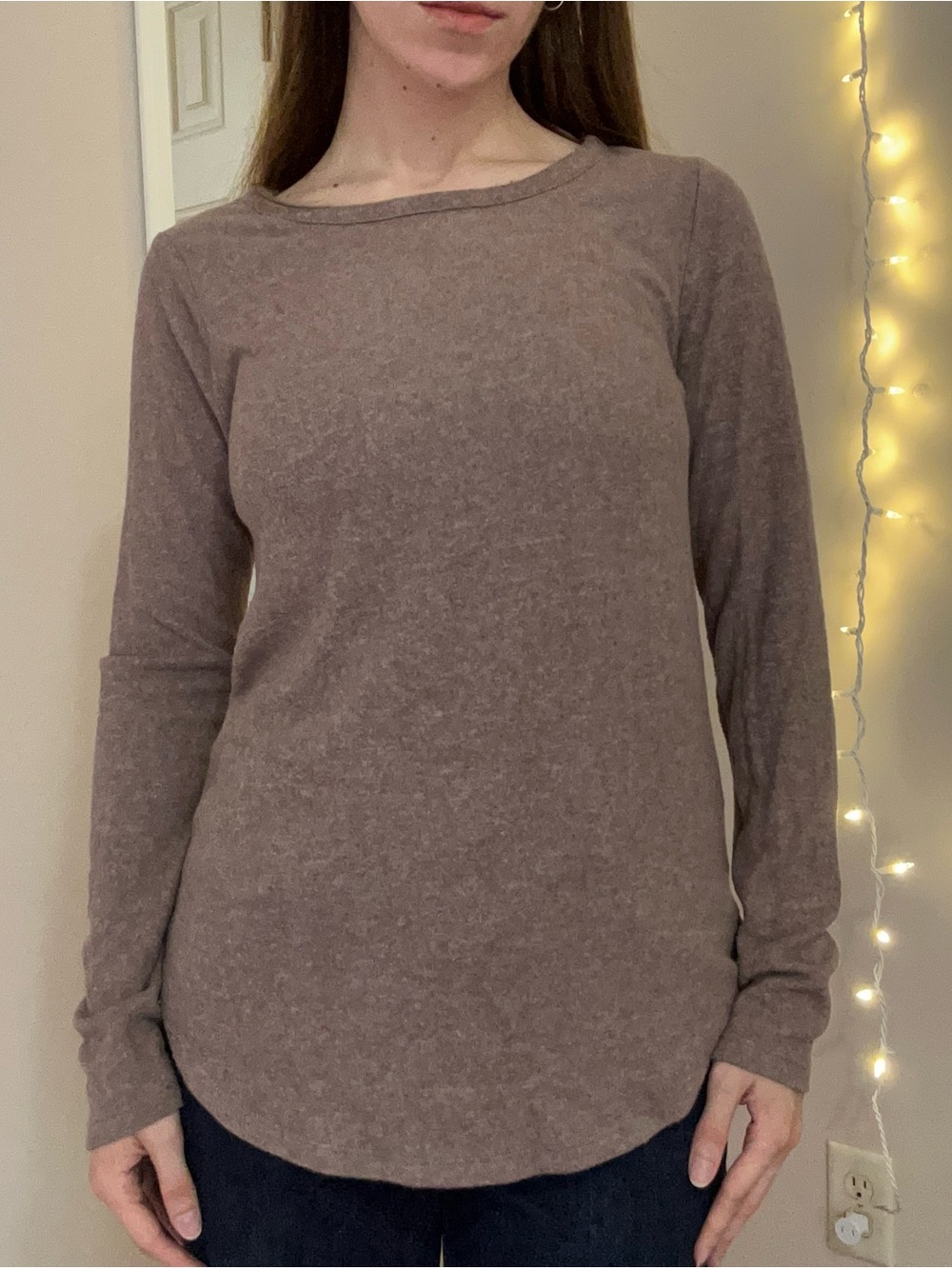 Brown Long Sleeve Top